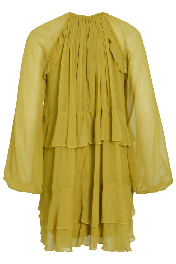 VIHELA L/S RUFFLE DRESS 14111863 Green Envy